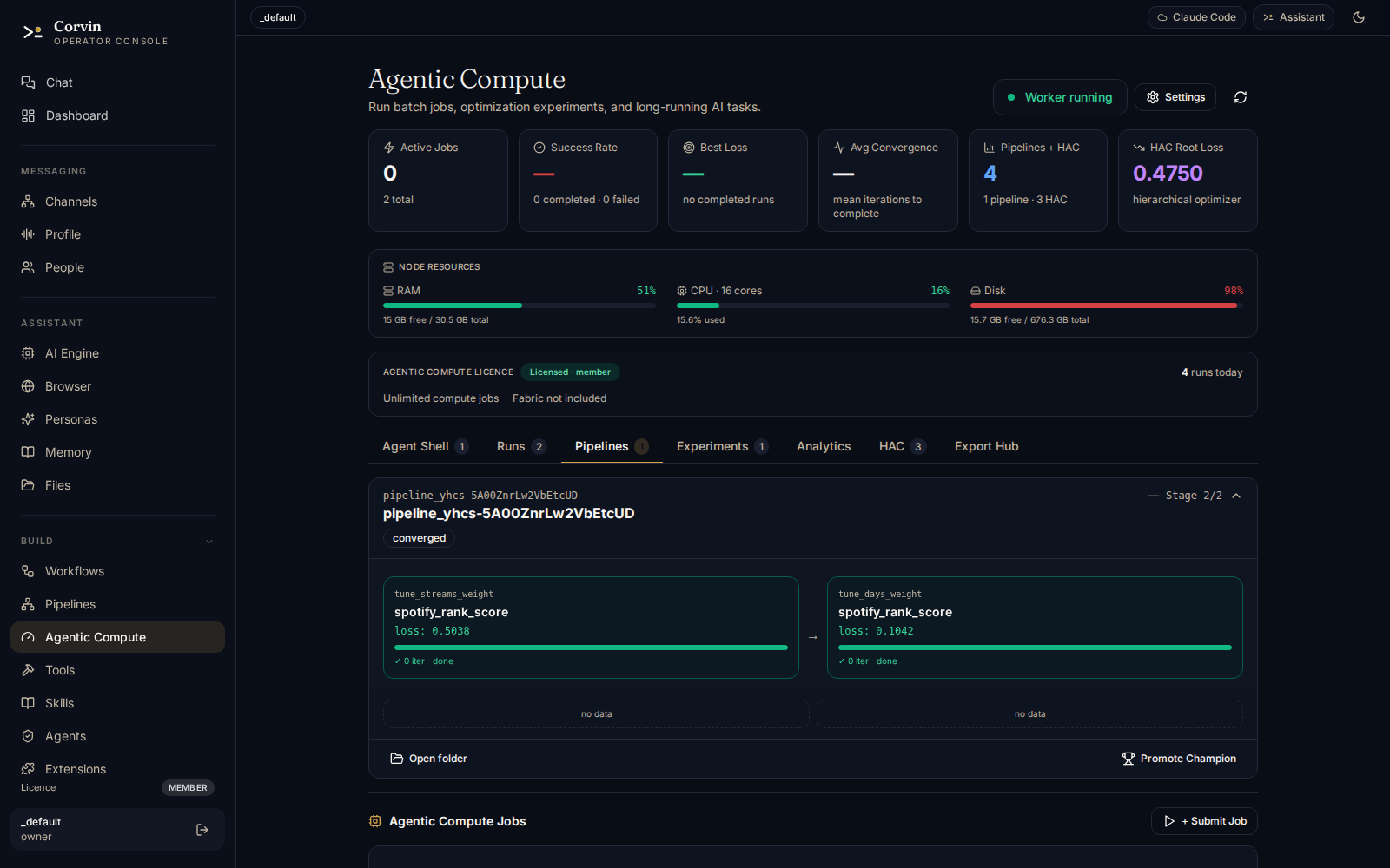 Corvin agentic compute pipelines